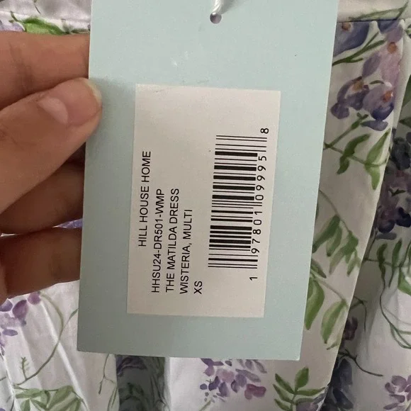 NWT Hill House Sz XS Matilda Midi Dress Wisteria White Floral Bridgerton Cottage - Picture 7 of 14
